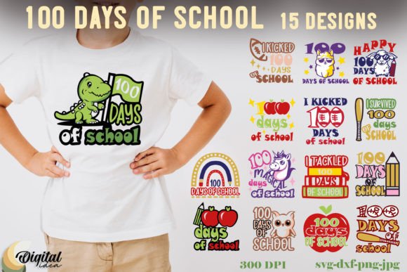 100 Days of School SVG Bundle for Embroidery