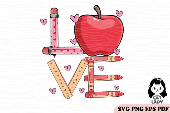 Love Teacher Valentine SVG PNG: A Charming Embroidery Design