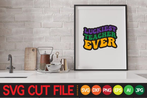 Retro Luckiest Teacher SVG: A Charming Embroidery Design