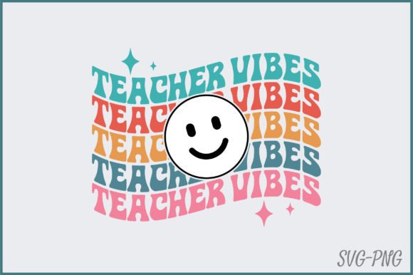 Retro Teacher Vibes SVG for Embroidery