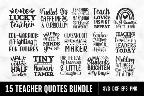 Review: 15 Teacher Quotes SVG - Bundle